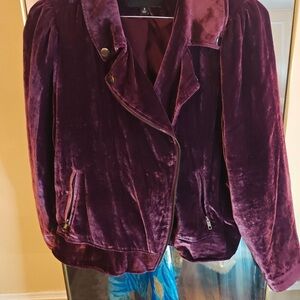 Torrid Deep Purple Velvet Bomber Jacket